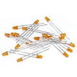 【100個】 LED 砲弾型 3mm カラーレンズ 1000～1500mcd 605-610nm 2.0-2.2V オレンジ色