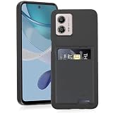 AGAIY モトローラ MOTO G53 5G 対応 ケース 背面カード収納 耐衝撃 薄型 軽量（ブラック） TPU スマホケース 全面保護 超耐磨 マット質感 ストラップホール付き 携帯便利 moto g53 5g カバー 黒
