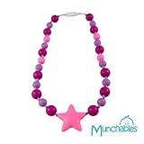 Munchables Chew Necklace - Girls' Knotty Starlight Chewelry (Fuchsia/Pink/Purple) by Munchables Chew