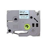 ブラザー用 ピータッチ 互換 テープ TZE-MQ551 24mm おしゃれテープ 水(つや消し)テープ 黒文字 ピータッチキューブ対応