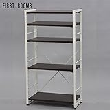 スチールラック (支柱ホワイト)幅66 奥行き36 高さ122cm ダークブラウン DBR1-AI