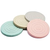 ESEOE吸水 滑り止め ホルムアルデヒドを消除する 珪藻土コースター 自然素材でエコ 四色セット (ネジパターン)