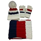 fheavenレディースニット冬3点セット帽子手袋スカーフ暖かいキャップカラフル