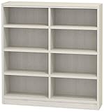 白井産業 木製 本 棚 高さ90 幅90 奥行19 cm オーダーメイド 置きたい場所ピッタリに作れる 収納 ホワイト オーク 強化棚タイプ 棚板6枚 (タナリオ TNL-EM9090ASTF2WH0)