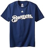 MLBマジェスティックMilwaukee Brewers # 8 Ryan Braun NavyブルーYouth Player Tシャツ ブルー