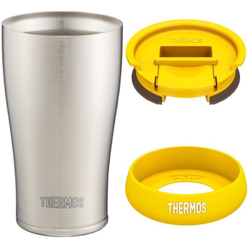 【セット買い】サーモス 真空断熱タンブラー 340ml JDE-340 + フタ・ソコカバーイエロー セット