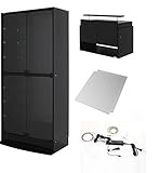 【福袋】[雅夢威] 4点セット29cmハイタイプ用フィギュアラック「ワイド」83シリーズ＋背面ミラー2枚+ワイド専用上置きロータイプ+LEDモジュールハイタイプ用【正規品】KA-TMRM8329 (ブラック)