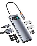 Baseus USB C - HDMIアダプター 4K@60Hz USB Cドッキングステーション 7イン1 USB Cハブ 3つのUSB-A、PD100W、TF/SDカードリーダー、iPhone 15/Mac/Dell/Acer/HP/ASUS/Steam Deck/Rog Allyに対応