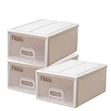 Fits フィッツケース 収納ケース まとめ買い3個セット リビング用 S カプチーノ