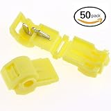Hilitchi 50pcs 12-10 Gauge Quick Splice Wire Insulated Terminals Wire Connectors (50pcs, 12-10AWG) [