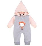 YY-Shop ベビー服 ロンパース ベビー帽子 女の子 新生児 ボディースーツ 男の子 赤ちゃん 出産祝い カバーオール かわいい ベビースーツ 長袖 秋冬 裏起毛 (95cm, 2ピンク)