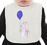 White Bear With Balloon ネクタイを有する有機ビブ Medium