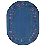 Joy Carpets Kid Essentials Early Childhood Round Montessori Alphabet Rug, Multicolored, 7'7 by Joy C