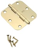 Stanley Hardware CDRD759 3-1/2" X 3-1/2" Solid Brass 5/8" Radius Residential Hinge in Bright Brass [