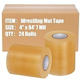 Pangda 24ロール ポリ塩化ビニル レスリングマットテープ 7ミル フロアマット クリアテープ ジム フロア テープ グラップリング エクササイズ 体操 ホーム ワークアウト カーペット ラグ パッド シームカバー (4インチ x 84インチ)
