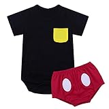 (フィーショー) FEESHOW ハロウィーン クリスマス コスチューム ベビー ロンパース ディズニー なりきり ミッキーマウス カバーオール 子供服 赤ちゃん 出産祝い 記念写真 3-24ヶ月 ブ