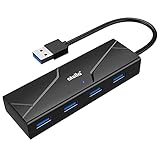atolla USB ハブ 3.0 USBポート4つUSB3.0 ハブ [ケーブルコネクタスロット付きのUSB HUB] ブラック 5Gbp