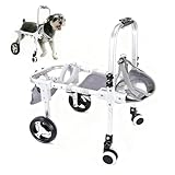 JELFUNY 犬用車椅子 犬用歩行器 ペット車椅子 2輪 4輪歩行補助 サイズ調整可能 軽量 後ろ足 ペット 小型犬 中型犬 大型犬 怪我 介護 障害犬 老犬 散歩 サポート ハーネス付き 車輪 リハビリ 日本語取扱説明書 (L, 4輪)