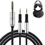 okcsc TCR70X ヘッドホンケーブル 交換ケーブル イヤホン・ヘッドホン用 Audio-Technica用 ATH-R70X/R70xaに適合 OFC 4芯 ロック機構付き 長さ2.0m 4.4mm