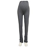 マタニティ専用　ベーシックタイプのくしゅくしゅ美脚レギンス/ショートサイズ　トールサイズ対応 (M（股下80cm）, チャコール)