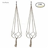 プラントハンガー 植物ホルダー 鉄リング付き 観葉植物 プランターハンガー 4足 ナイロン ロープ スタンド ハンガー 長さ：122cm（2本セット） 吊りスタンド SPG-001