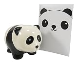 愛らしいセラミックパンダSavings Bank withパンダポケットノートブックジャーナル日記( Bundle of 2 )