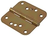 The Hillman Group The Hillman Group 852597 4" Security Stud Hinge - 5/8 Round Corner - Full Mortise 