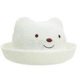 Haima くま 耳付き 麦わら帽子 日差し UV 柔らか 折り畳み 旅行 プール (ホワイト)