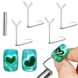 Clcyricher キャットアイマグネット 5個セット ハート型Y型ガイド ペン型ワンド 磁力安定 自宅ネイル簡単 DIYジェルネイル 初心者向け ネイルアート道具