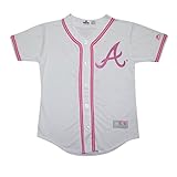 Girls Atlanta Braves Freeman # 5 Athletic Dri - Fit Glitter野球ジャージー M 10/12 ホワイト