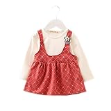ワンピース ベビー服 子供服 女の子 長袖 春 秋 サロペット 重ね着風 フェイクレイヤード キッズ スカート 新生児 赤ちゃん チェック柄 小花柄 ドレス 入学式 入園式 七五三 出産祝い
