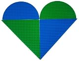 Premium Double Sided Half Circle and Triangle Baseplate Mat 4 Pack - Blue and Green Roll Up Base Pla