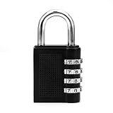 Elifestore Black 40mm Resettable 4-Digit Combination Security Padlock by eLifeStore