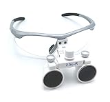 メガネ式ルーペ　2.5X拡大鏡　ポータブル型　瞳孔間距離調整可能 　シルバー