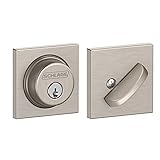 Schlage B60N COL 619 Single Cylinder Deadbolt with Collins Trim, Satin Nickel [並行輸入品]