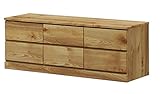 ローチェスト 日本製 完成品 (幅120cm - 2段, ナチュラル)