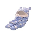 Burning Go　赤ちゃん おくるみ 足つき タオルケット ブランケット 包み込む やわらか 星柄 着ぐるみ 防寒 厚い 新生児 出産祝い