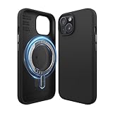 【elago】 iPhone 15 対応 ケース MagSafe 対応 シリコン 耐衝撃ケース 手触り サラサラ 傷 指紋 防止 耐衝撃 マグセーフ スマホケース [ Apple iPhone15 アイフォン15 対応 携帯ケース ] iPhone15ケース MAGNETIC SILICONE CASE ブラック