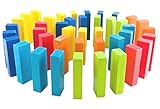 54pcs　木製ジェンガ　ドミノ倒し　バランスブロック　カラー積み木　子供の知恵玩具　木のおもちゃ　推奨年齢3歳から