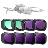 K&F Concept [8枚入り] DJI Mini 4 Pro用フィルターセット(UV+CPL+ND8+ND16+ND32+ND64+ND128+ND256) レンズ保護 NDフィルター CPLフィルター 紫外線カット AGC光学ガラス 高透過率 プロテクトフィルター 減光量調整 減光フィルター 反射除去 28層ナノコーティング 撥水防汚