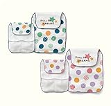 エルフ ベビー (Fairy Baby) ベビー用 綿100％ 4層ガーゼ 可愛い 赤ちゃん 汗取りパッド 2色セット(21*24.5cm,玉)