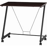 pcデスク 80cm幅 コンパクト キャスター付き 高さ 72cm ダークブラウン/ブラック