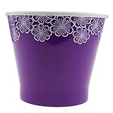Flameer 鉢 自己給水 植物栽培 プランター 穴付き 通気性 フラワーポット 全4色2サイズ 室内装飾 園芸 耐久性 - 紫 S