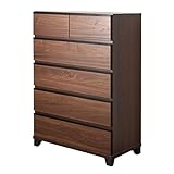 タンスのゲン 収納 完成品 国産 チェスト 5段 幅80 ピタゴラス ウォールナット 50800001 00