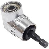 オーディオファン ソケットアダプター 6.35mm用 L型 直角 ドリルチャック 105度 アングル 六角シャンク インパクト 1/4インチ L型 ユニバーサルアダプター L型 1/4インチ六角磁気ビット / ドライバーソケット/ドリル用ビットアダプター シルバー (1)