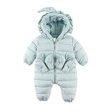 Baby Nest ベビー服 長袖カバーオール ロンパース コート フード付き 女の子 秋冬用 ブルー 3-6M