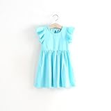 enchante petit(アンシャンテ プティ) バックリボン付フリルスリーブワンピース ≪全9色≫ 100cm #アクア