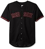 MLBボストンレッドソックスメンズShort SleevedテクスチャレプリカジャージーPopアップリケ、2 x、ブラック