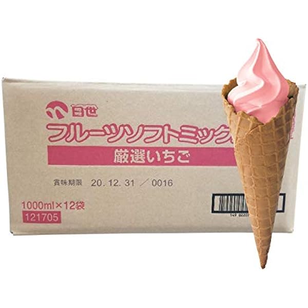 Amazon.co.jp: 日世 フルーツソフトミックス 厳選いちご 1ℓ×12本