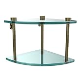 Allied Brass NS-3-ABR Double Corner Glass Shelf Antique Copper [並行輸入品]